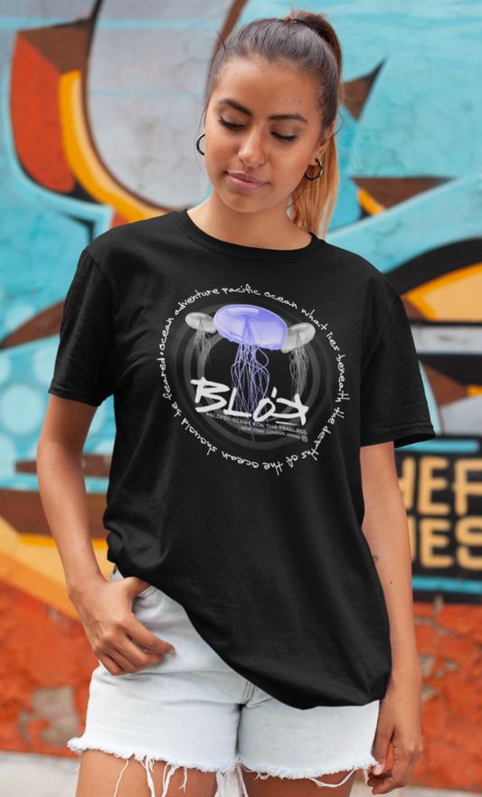 Jellyfish - Front Print with White Logo - Women's Relaxed Fit
