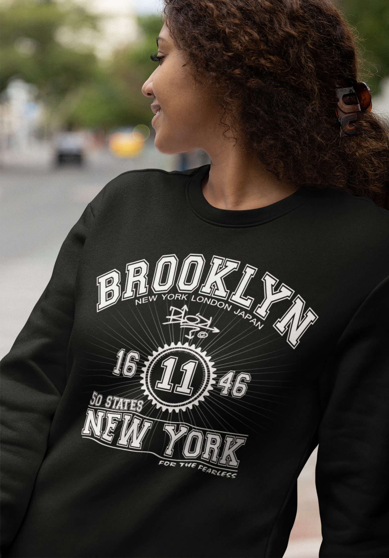 Brooklyn New York - Front Print White - Women's Sweatshirt