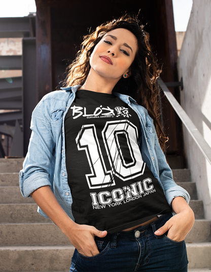 Iconic 10 - Front Print in White - Women's Slim Fit