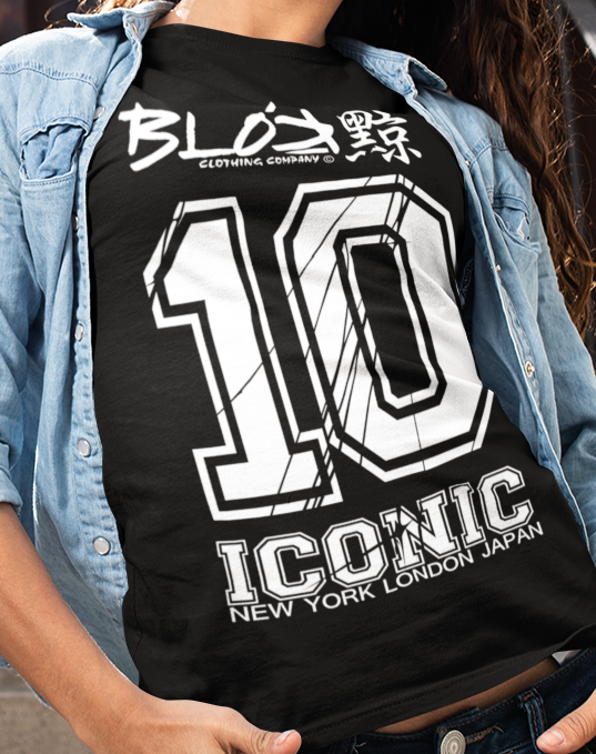 Iconic 10 - Front Print in White - Women's Slim Fit
