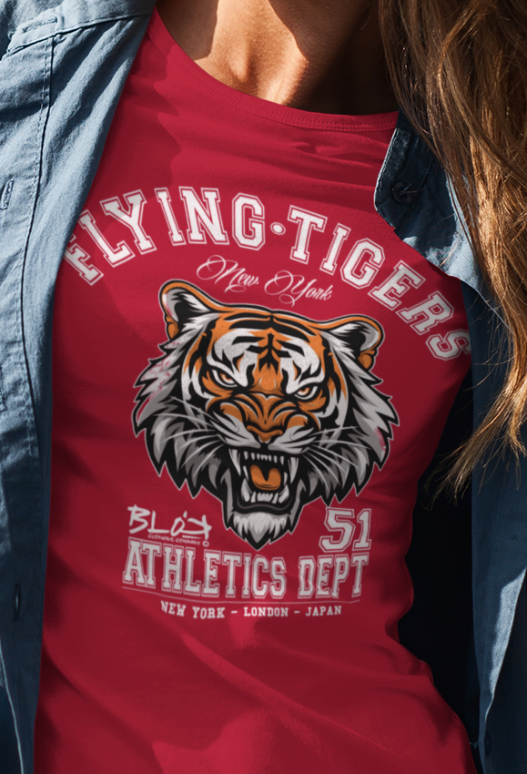 Flying Tigers - with White Logo - Women's Slim Fit
