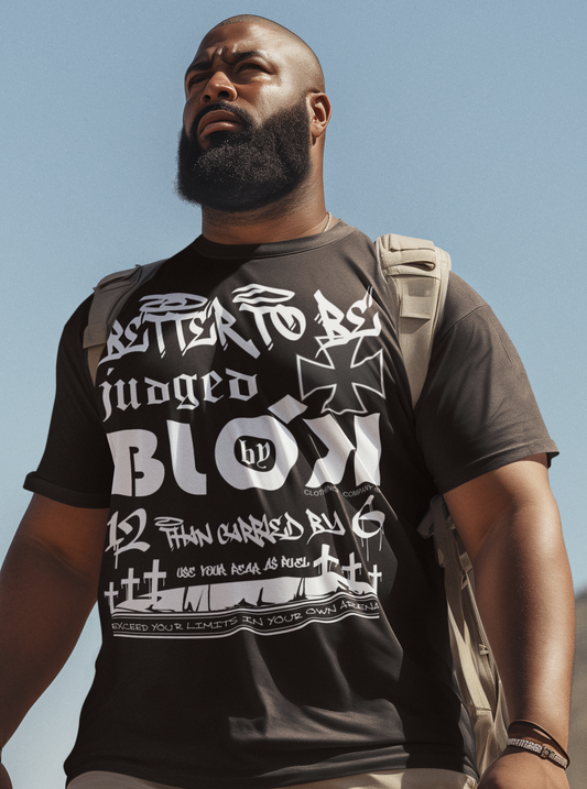 Better To Be Judged By 12 Than Carried By 6 - Front Print with White & Black Logo - Men's Classic Fit