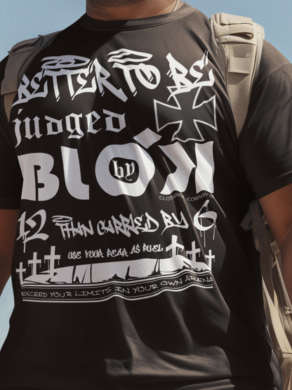 Better To Be Judged By 12 Than Carried By 6 - Front Print with White & Black Logo - Men's Classic Fit Graphic T-Shirt