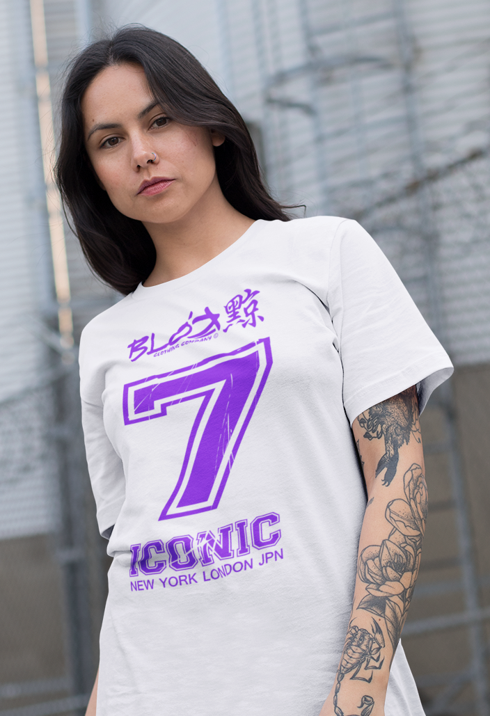 Iconic 7 - Front Print - in Purple - Women's Relaxed Fit
