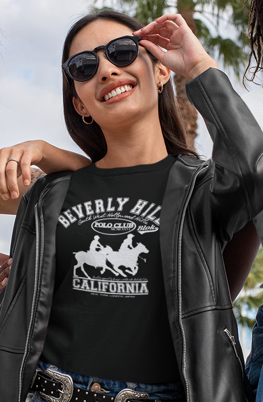 Beverly Hills Polo Club - Front Print in White - Women's Relaxed Fit