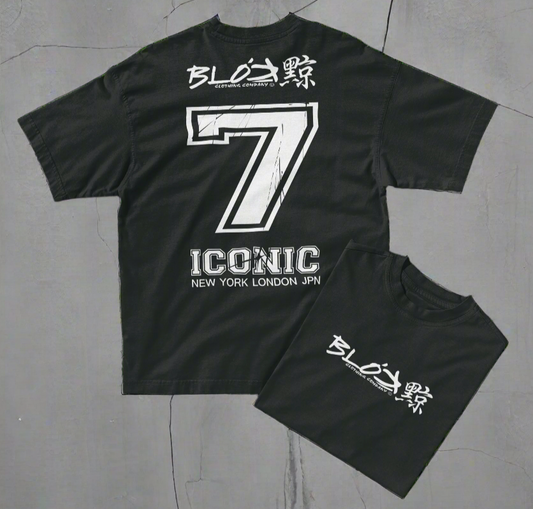 Iconic 7 - Front & Back Print - in White - Oversize Men's