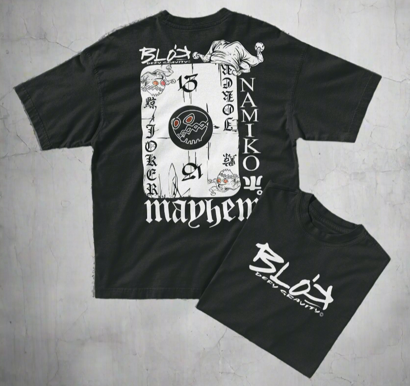 Poker Face - Front Print - in White - Women's Oversize