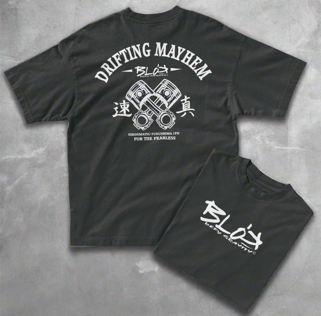 Drifting Mayhem - Front & Back Print - in White - Women's Oversize