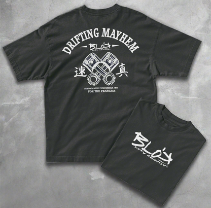 Drifting Mayhem - Front & Back Print - in White - Women's Oversize