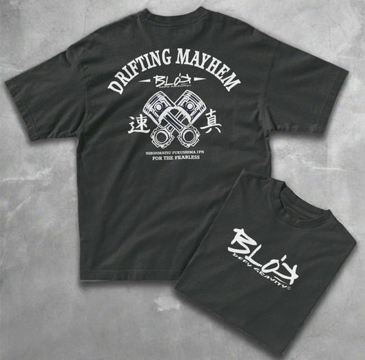 Drifting Mayhem - Front & Back Print - in White - Women's Oversize