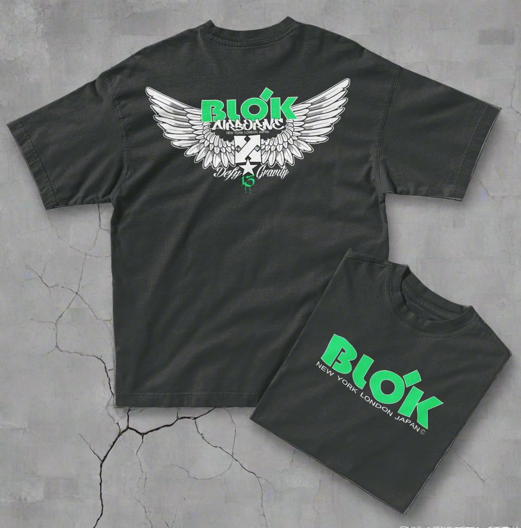 Airborne Wings - Front & Back Print with Green Logo - Women's Oversize