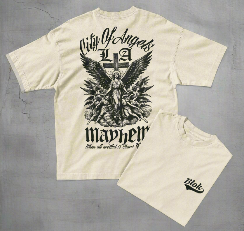 City of Angels Mayhem - Back & Front Print - in Black - Women's Oversize