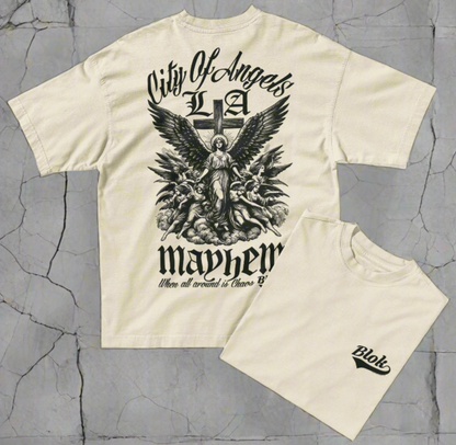 City of Angels Mayhem - Front & Back Print - in Black - Oversize Men's