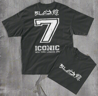 Iconic 7 - Front & Back Print - in White - Women's Oversize