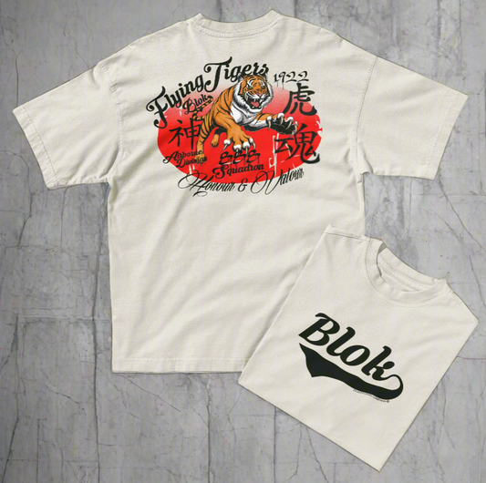 Flying Tigers - Front & Back Print - in Black - Women's Oversize