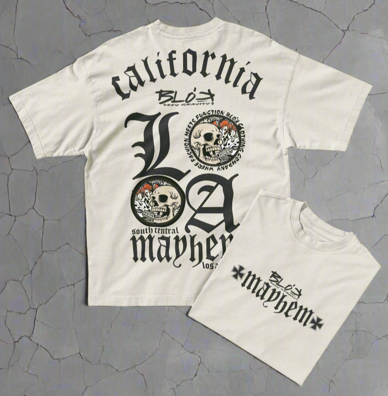 LA Mayhem - Back & Front Print - in Black - Men's Oversize