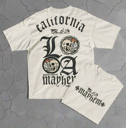 LA Mayhem - Back & Front Print - in Black - Men's Oversize