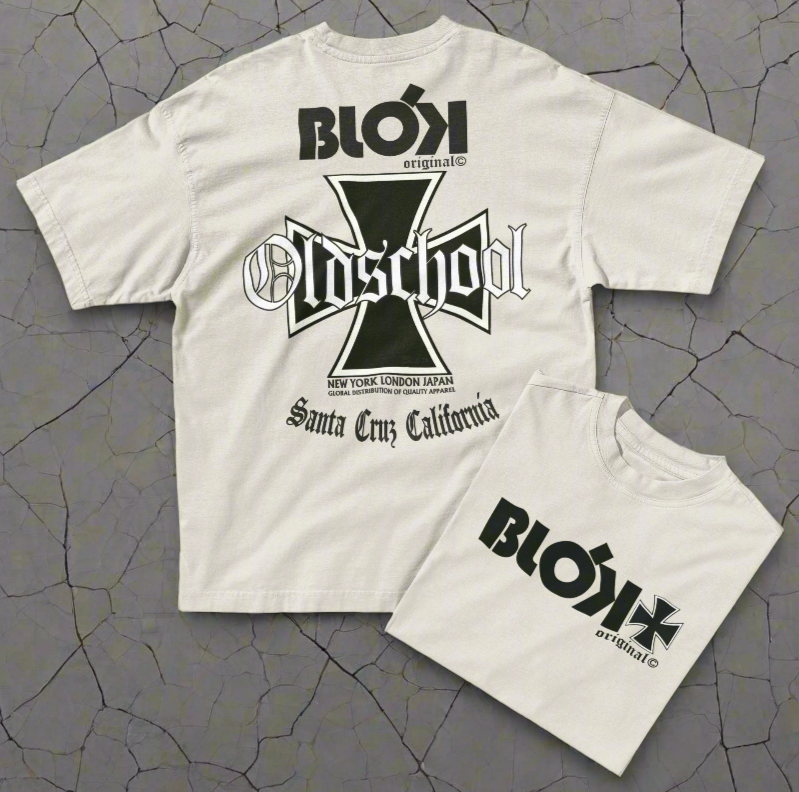 Old School Iron Cross - Front & Back Print - in Black - Oversize