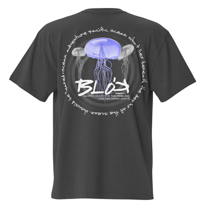 Jellyfish - Front & Back Print - with White Logo - Men's Oversize