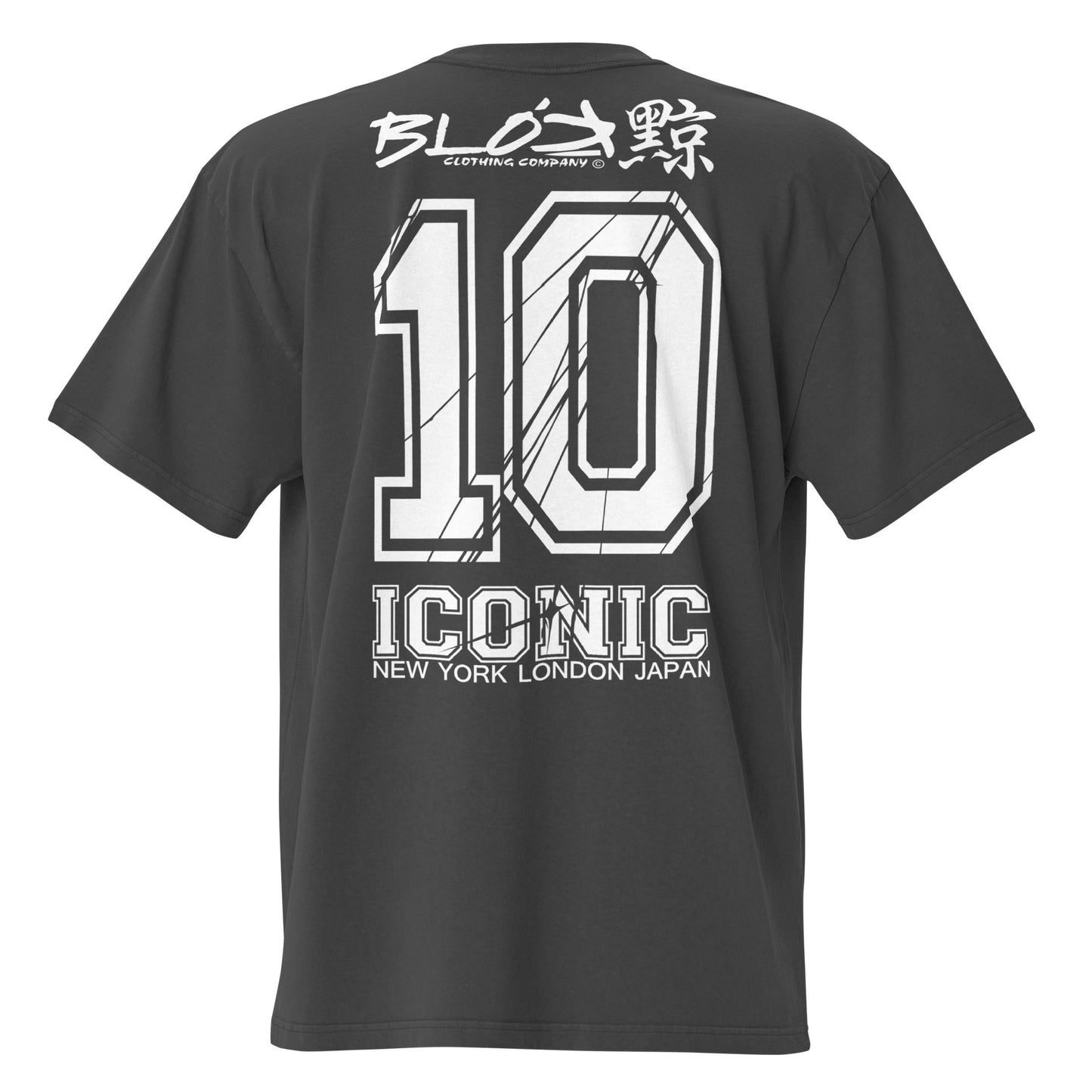 Iconic 10 - Back & Front Print - in White - Men's Oversize
