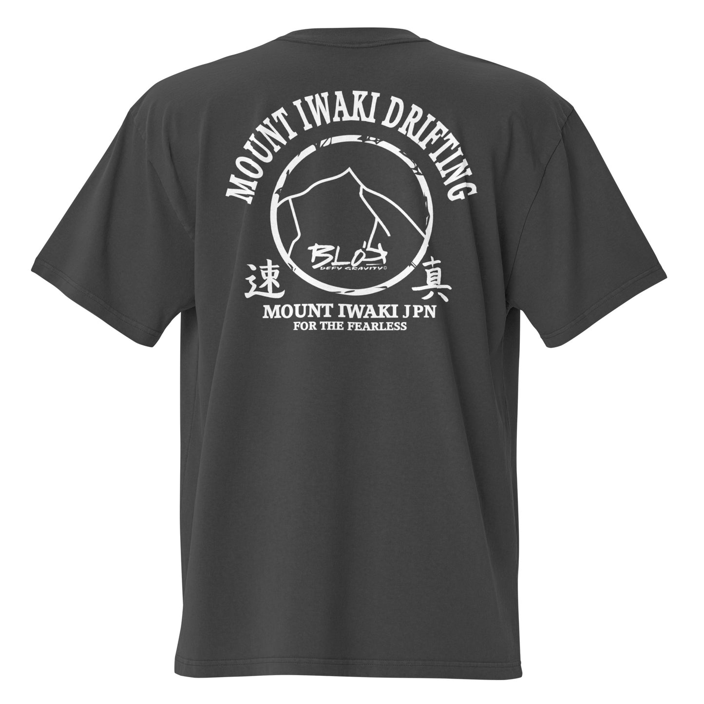 Mount Iwaki - Front & Back Print - in White - Men's Oversize