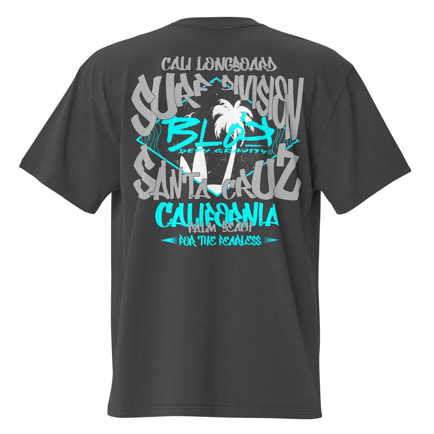 Santa Cruz - Front & Back Print - in Gray & Turquoise - Men's Oversize
