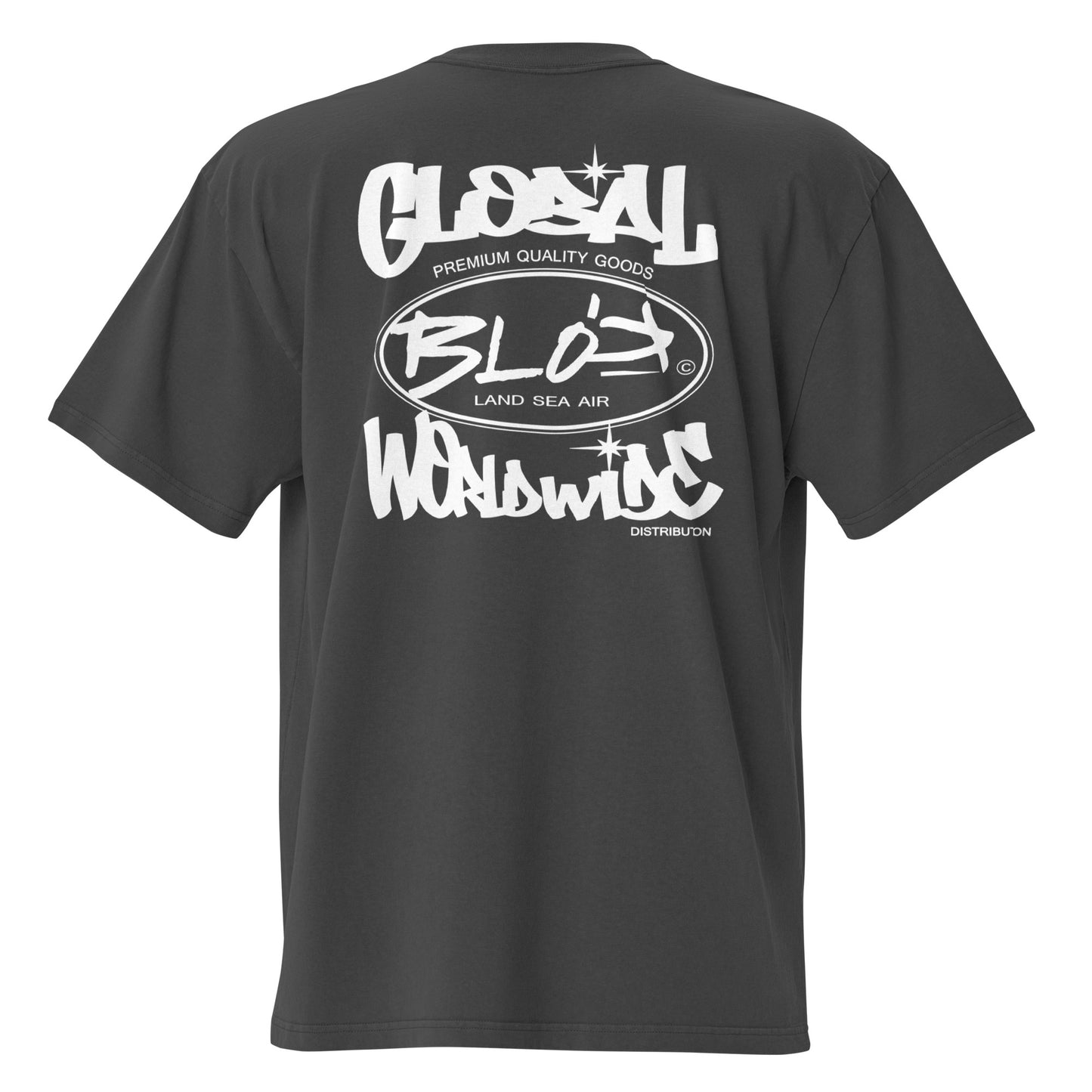 Blok Global - Front & Back Print - in White - Men's Oversize