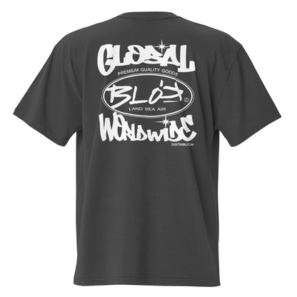 Blok Global - Front & Back Print - in White - Men's Oversize