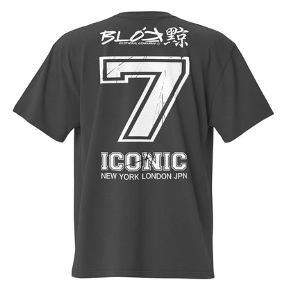 Iconic 7 - Front & Back Print - in White - Oversize Men's