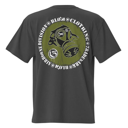 Gas mask - Front & Back Print - in White & Green - Oversize Men's