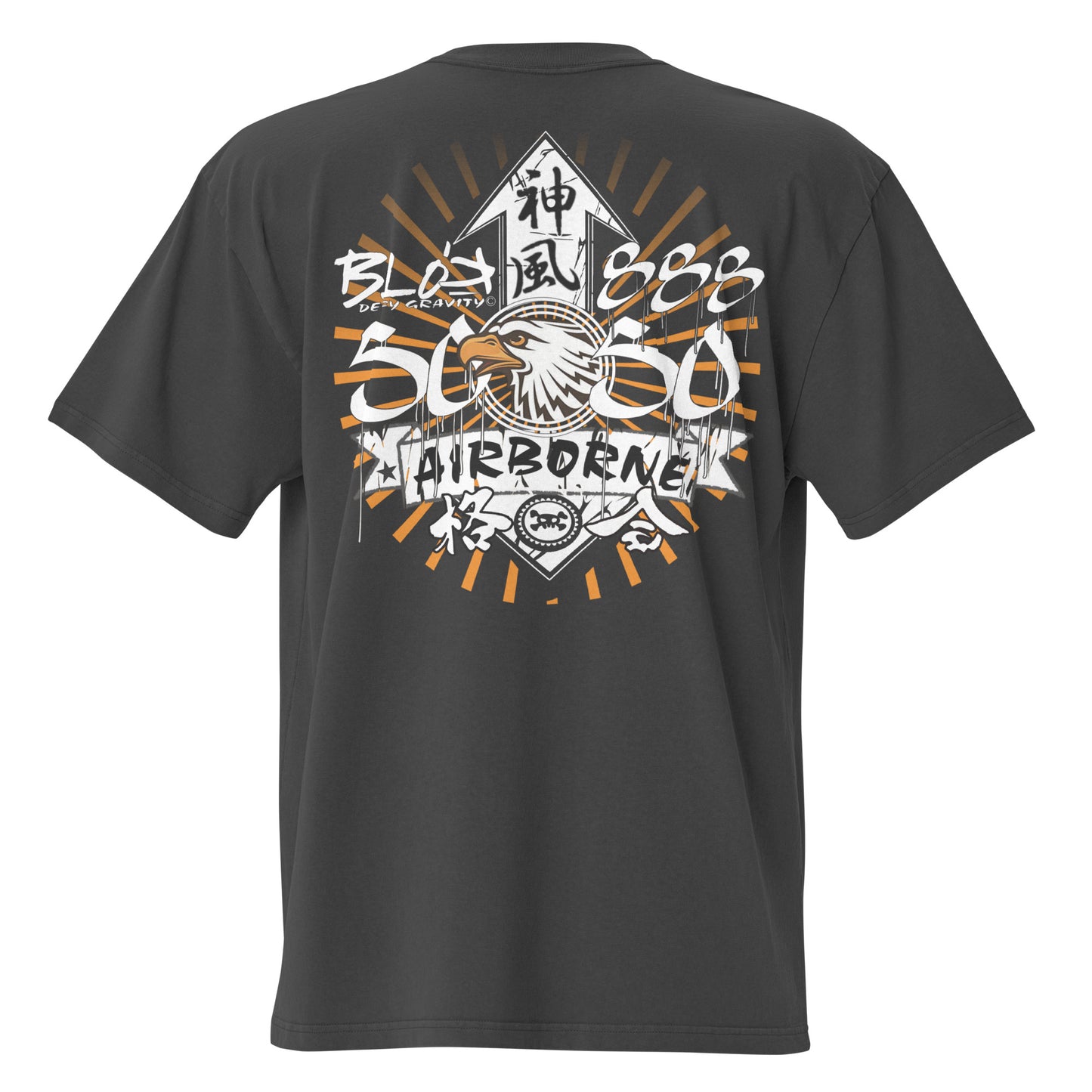 Airborne Eagle - Front & Back Print - in Orange - Oversize Men's