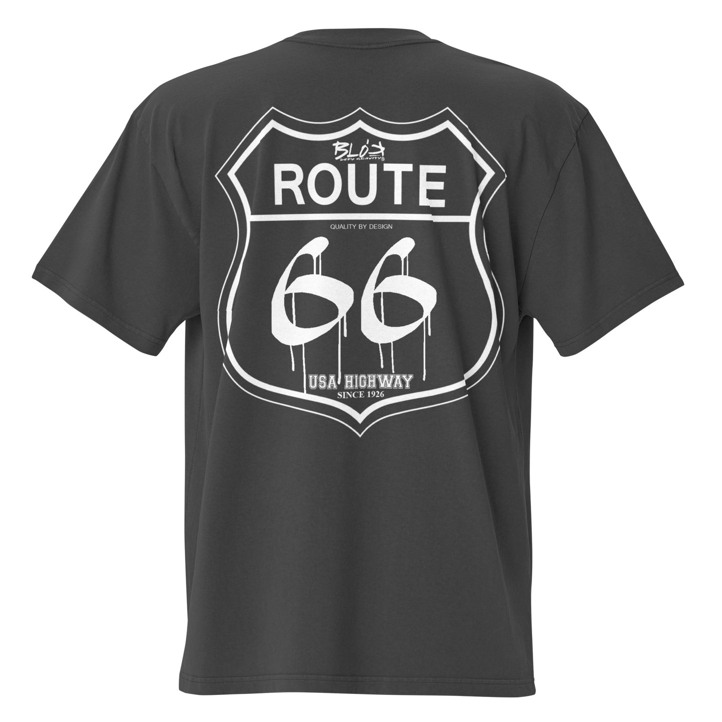 Route 66 - Front & Back Print - in White - Oversize Men's