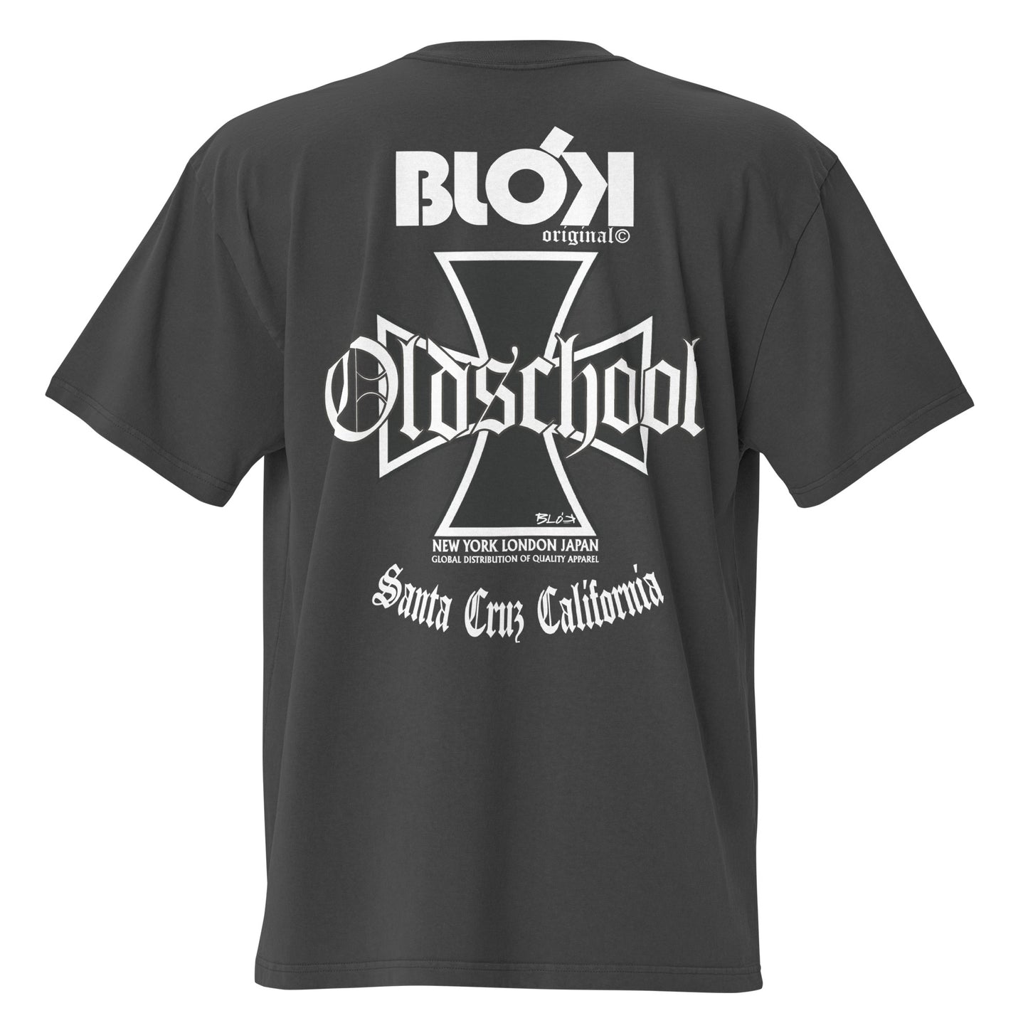Old School Iron Cross - Front & Back Print - in white - Men's Oversize