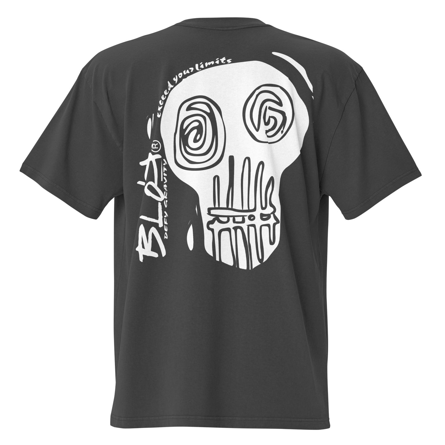 Skull - Front & Back Print - in White - Men's Oversize