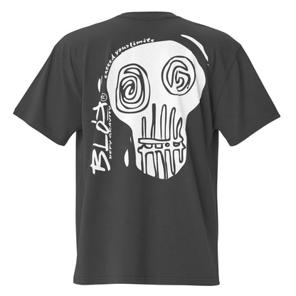 Skull - Front & Back Print - in White - Men's Oversize