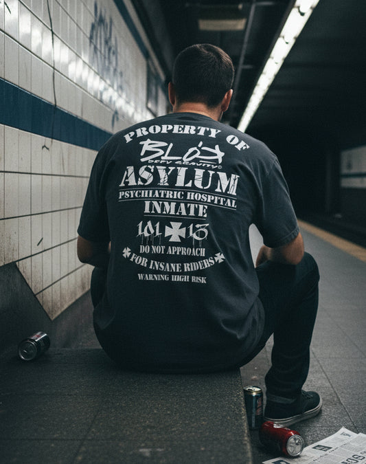 Asylum Inmate - Front & Back Print - in White - Men's Oversize