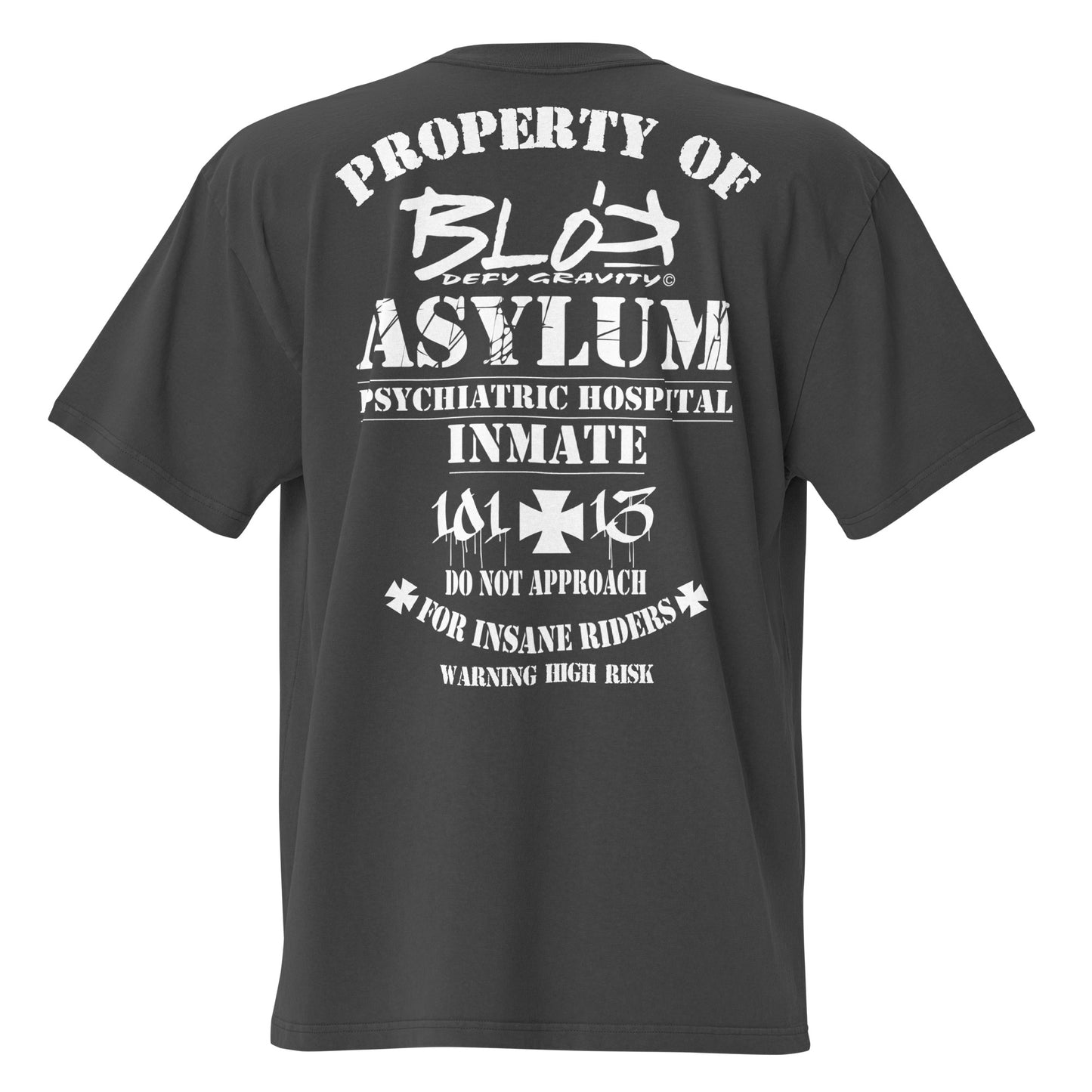Asylum Inmate - Front & Back Print - in White - Men's Oversize