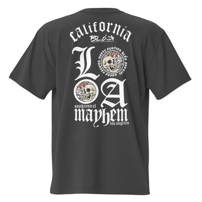 LA Mayhem - Front & Back Print in White - Men's Oversize