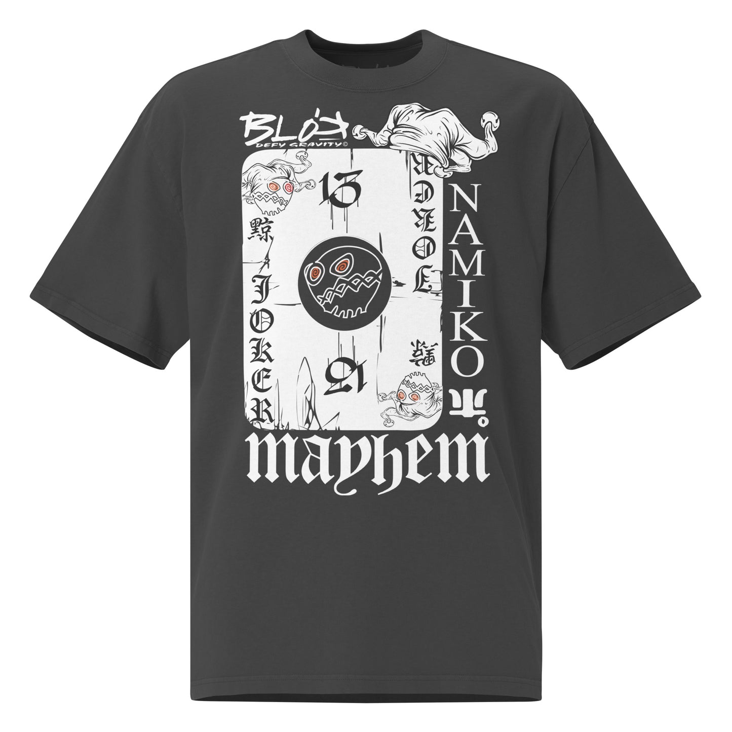 Poker Face - Front Print - in White - Women's Oversize