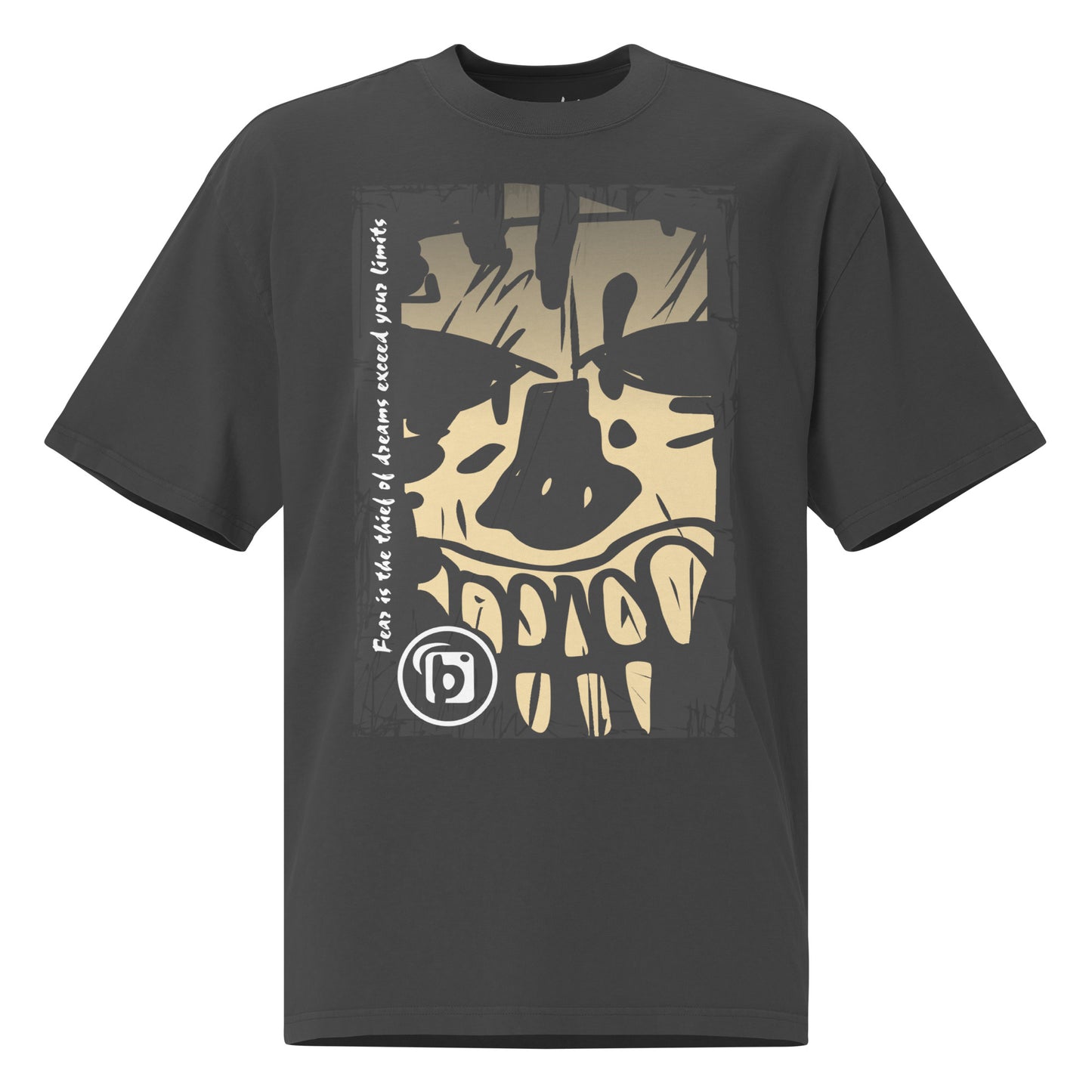 Tiki Skull - Back & Front Print in Sand - Women's Oversize