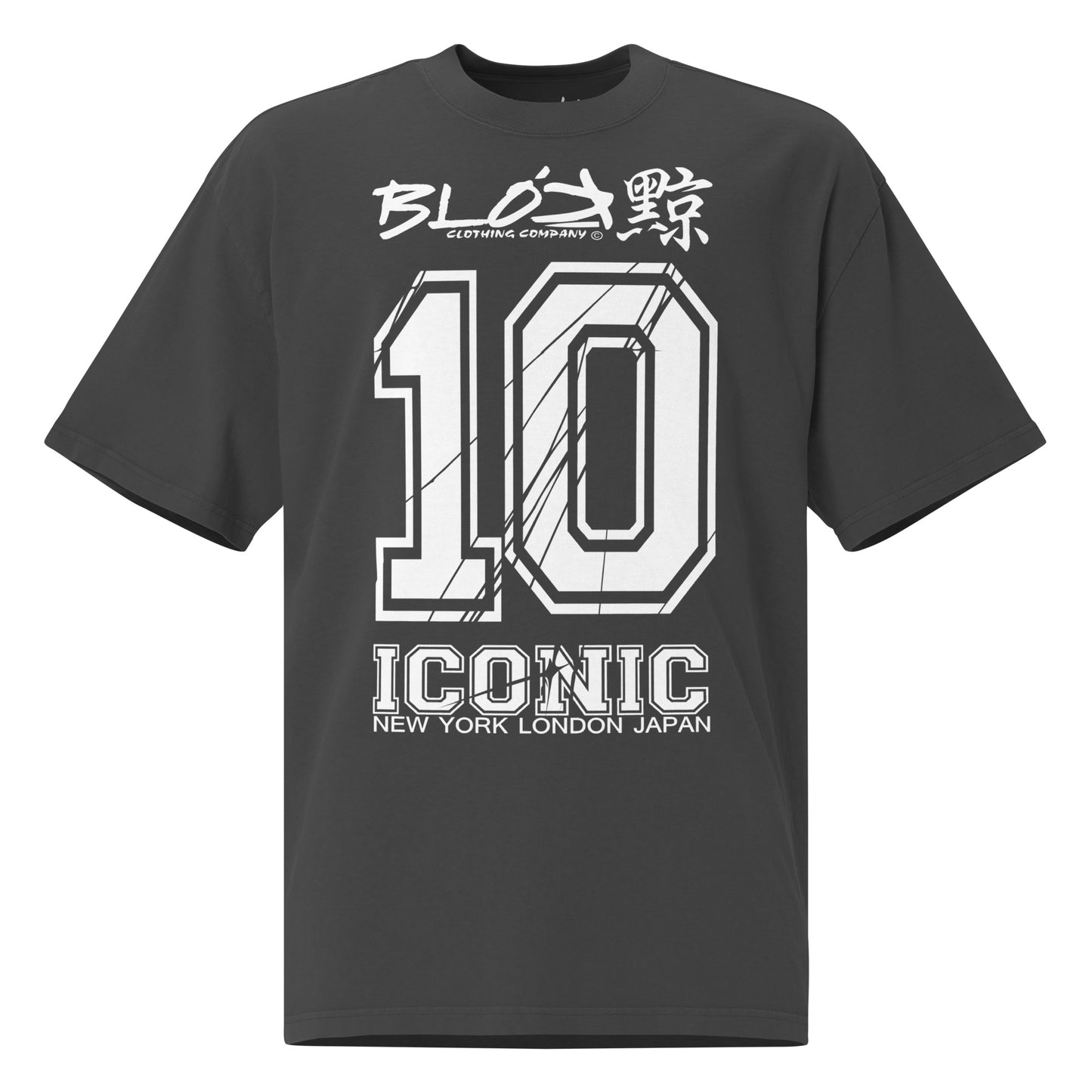 Iconic 10 - Front Print - in White - Men's Oversize