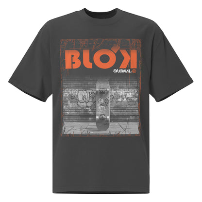 Blok Skateboard - Front Print - with Orange Logo - Oversize Men's