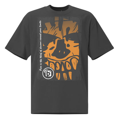 Tiki Skull - Front Print - in Orange - Oversize