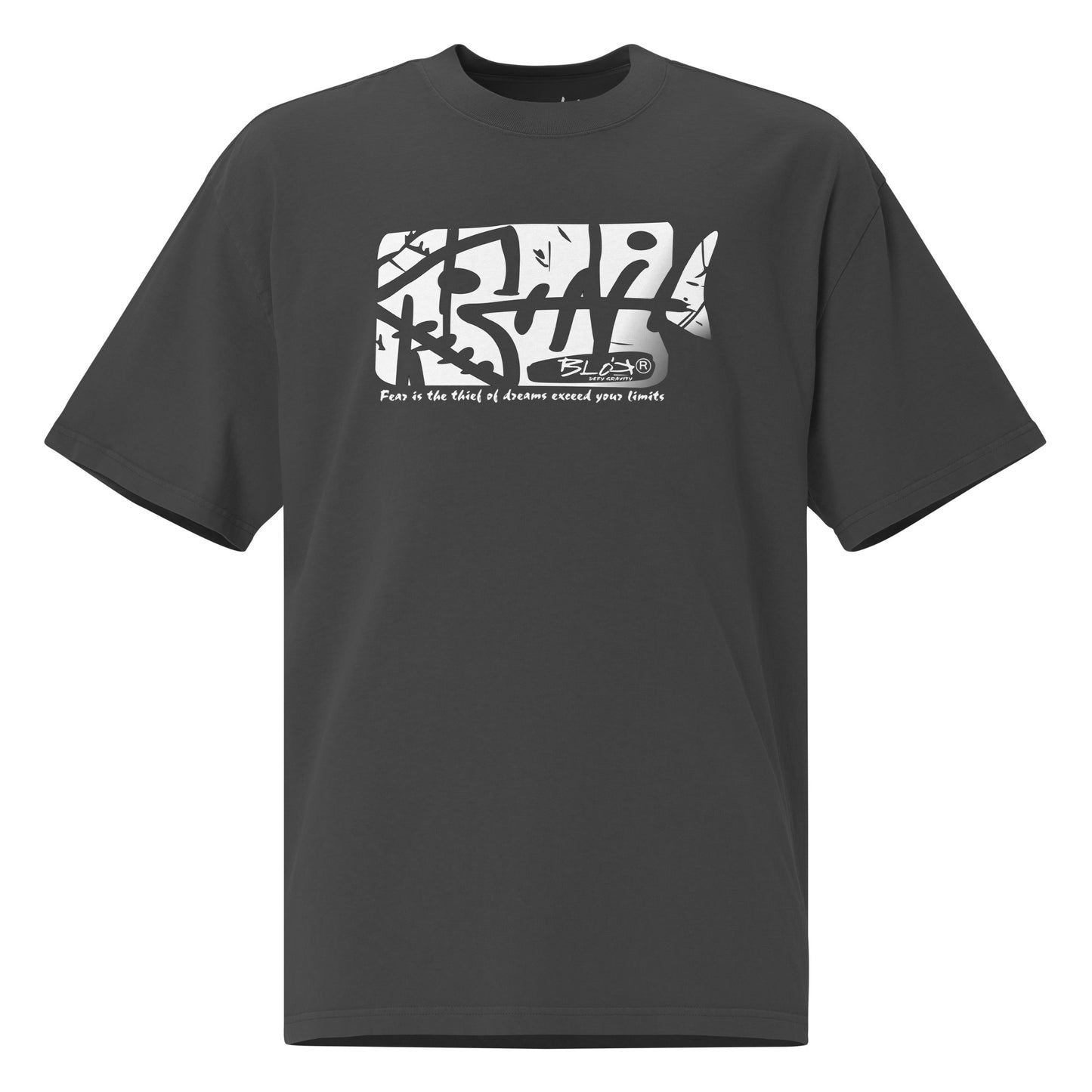 Fish Bone - Front & Back Print - in White - Men's Oversize