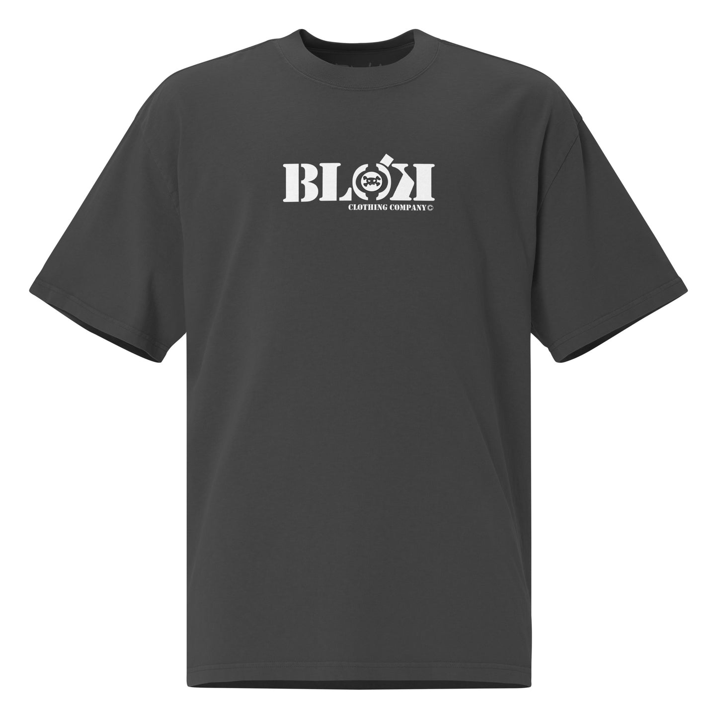Gas mask - Front & Back Print in White & Green - Men's Oversize Graphic T-Shirt