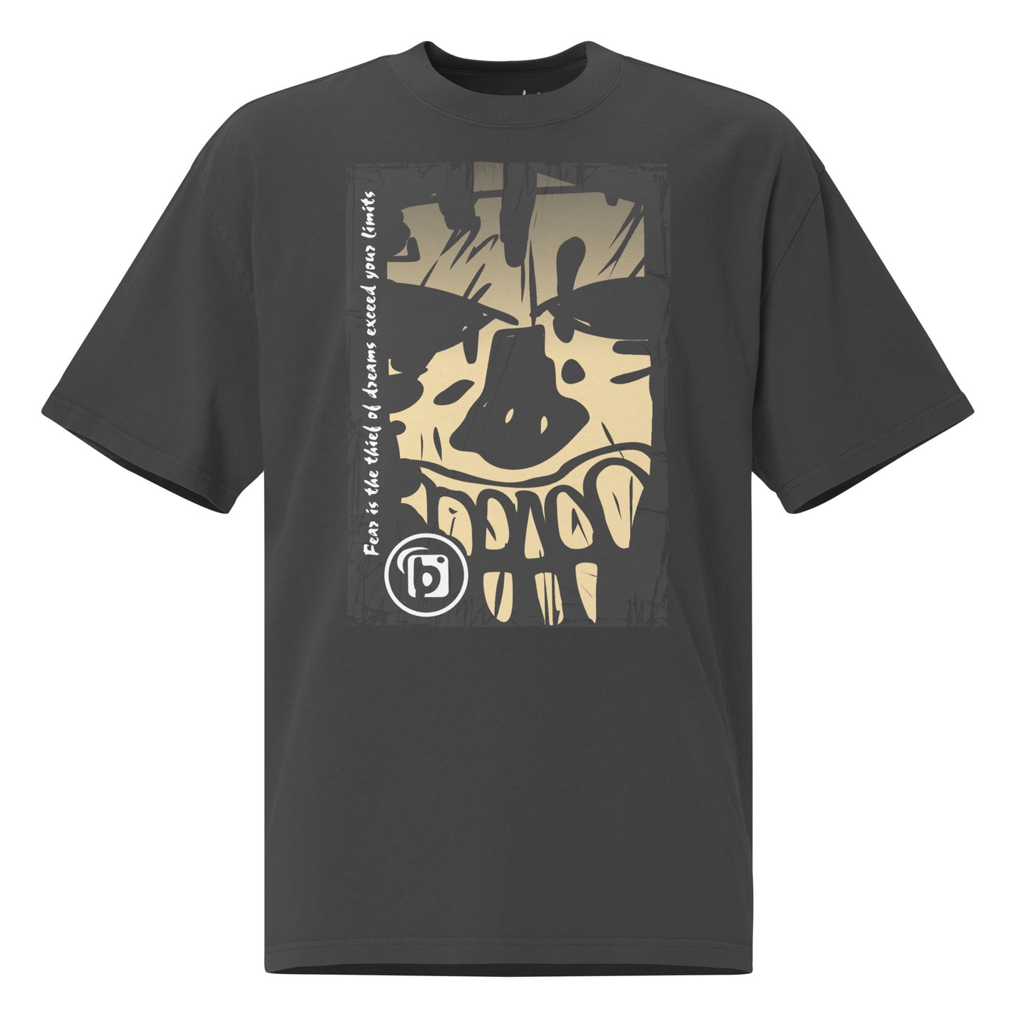 Tiki Skull - Front Print - in Cream - Men's Oversize