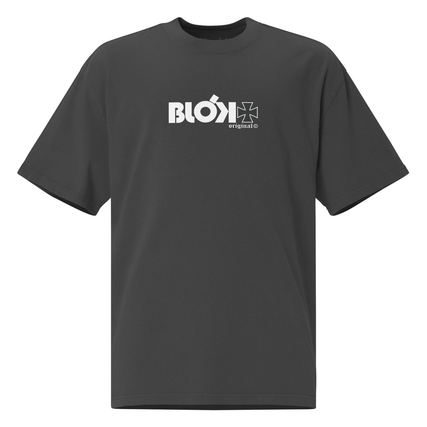 Old School Iron Cross - Front & Back Print - in white - Men's Oversize Graphic T-Shirt