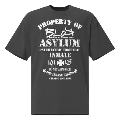 Asylum Inmate - Front Print - in White - Men's Oversize Graphic T-Shirt