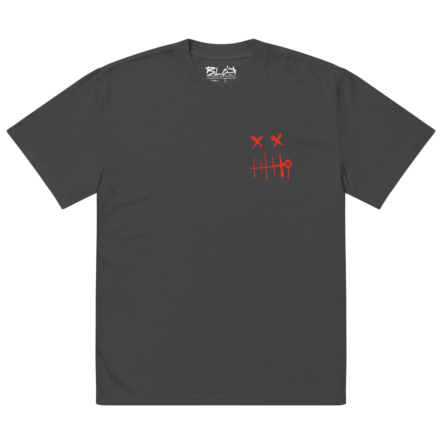 Stitch Face  - Front & Back Print in Red - Men's Oversize Graphic T-Shirt