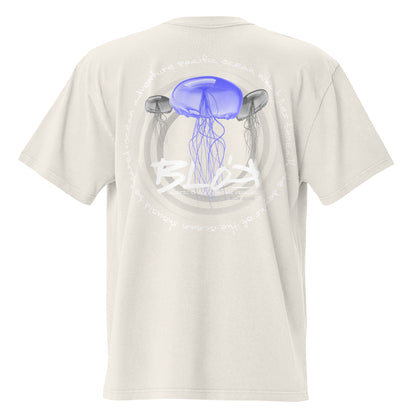 Jellyfish - Front & Back Print - with White Logo - Men's Oversize